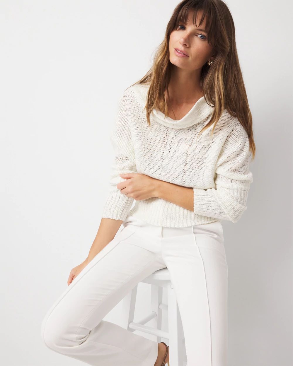 Metallic Dolman Pullover Sweater click to view larger image.