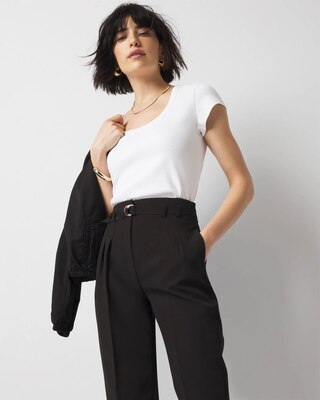 WHBMFORME™ Ribbed Stretch Scoop Neck Tee click to view larger image.