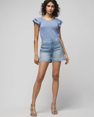 Everyday Soft Denim™ Mariner Button Shorts