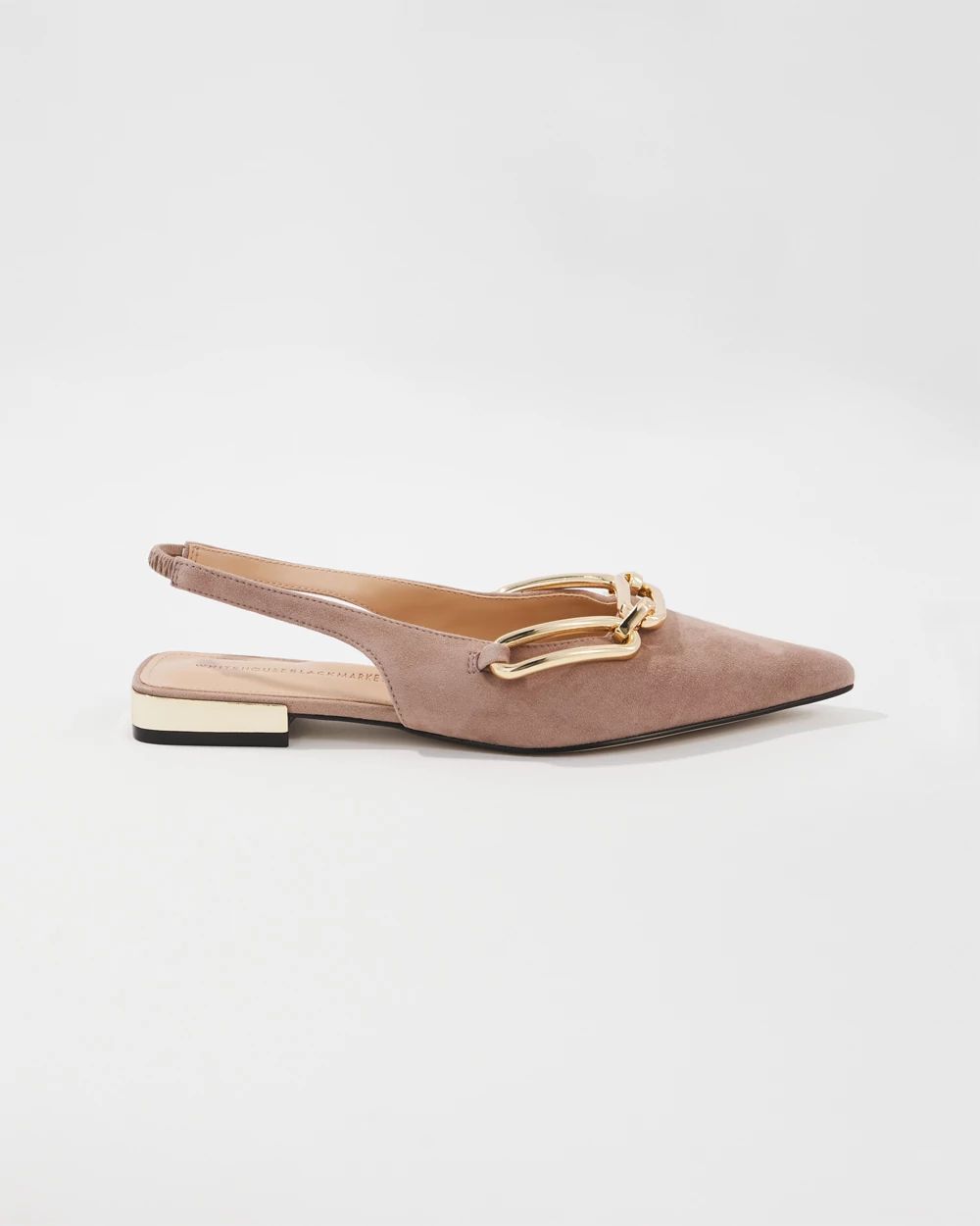 Suede Chain-Detail Slingback click to view larger image.