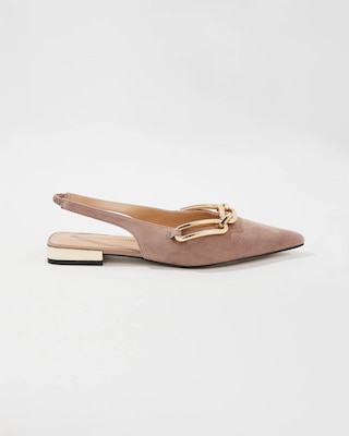 Suede Chain-Detail Slingback click to view larger image.
