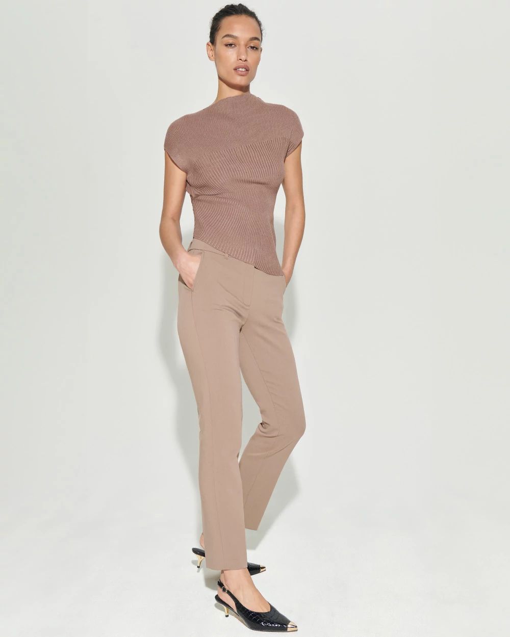 High-Rise Elle Slim Ankle Pant