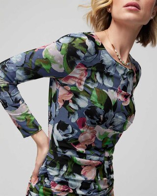 Long-Sleeve Reversible Mesh Sheath Dress click to view larger image.