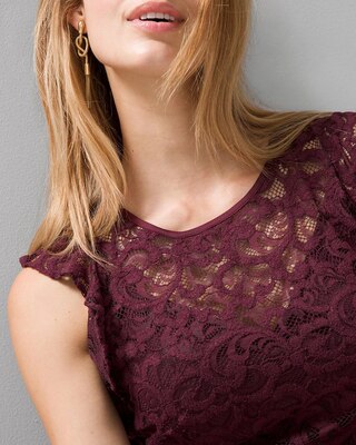 High-Neck Lace Shell