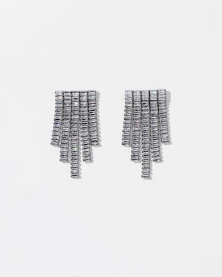 Hematite Clear Short Fringe Earrings click to view larger image.