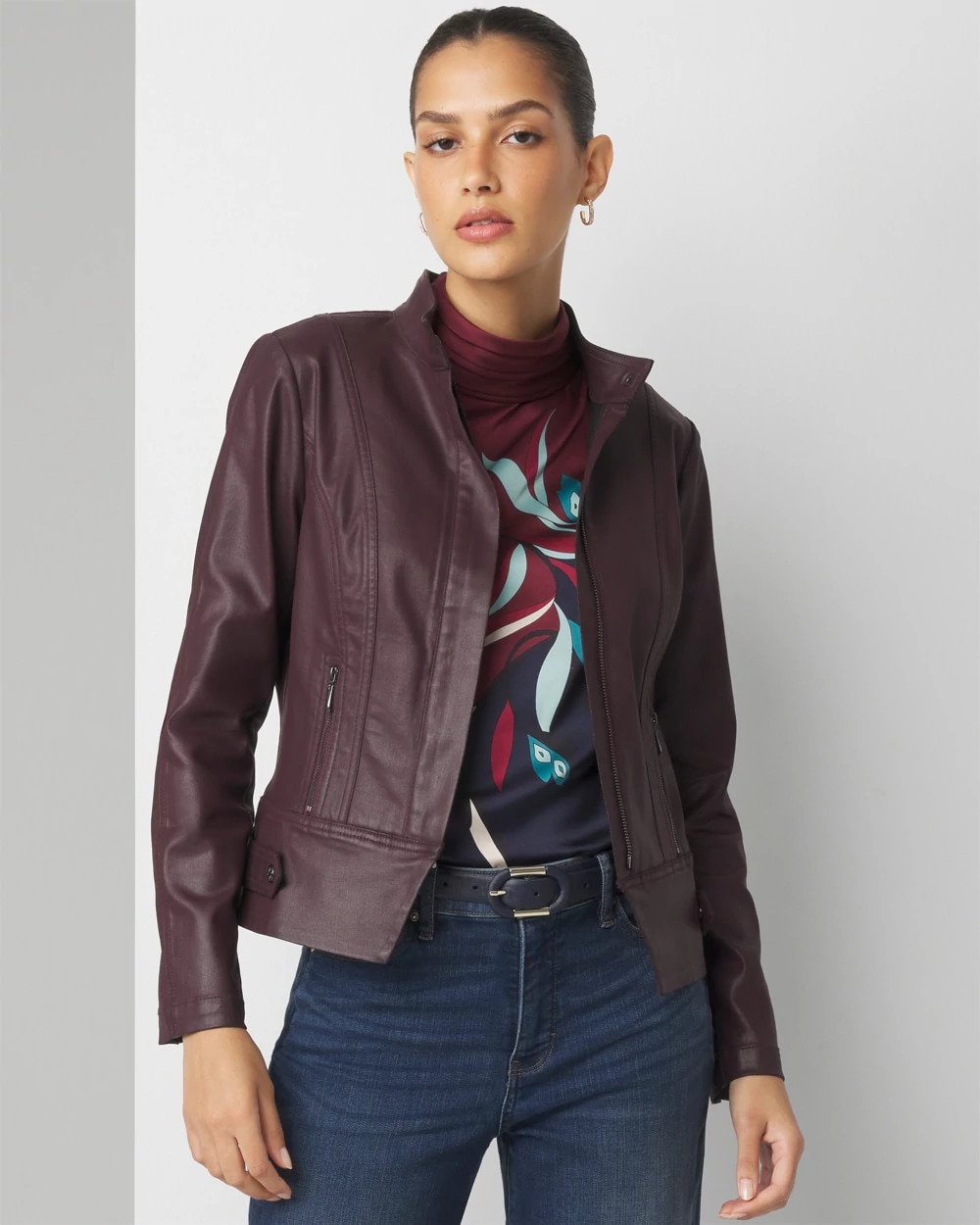 Coated Biker Jacket - image 1