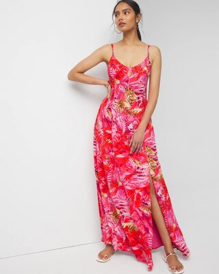 Lace-Up Back Maxi Dress