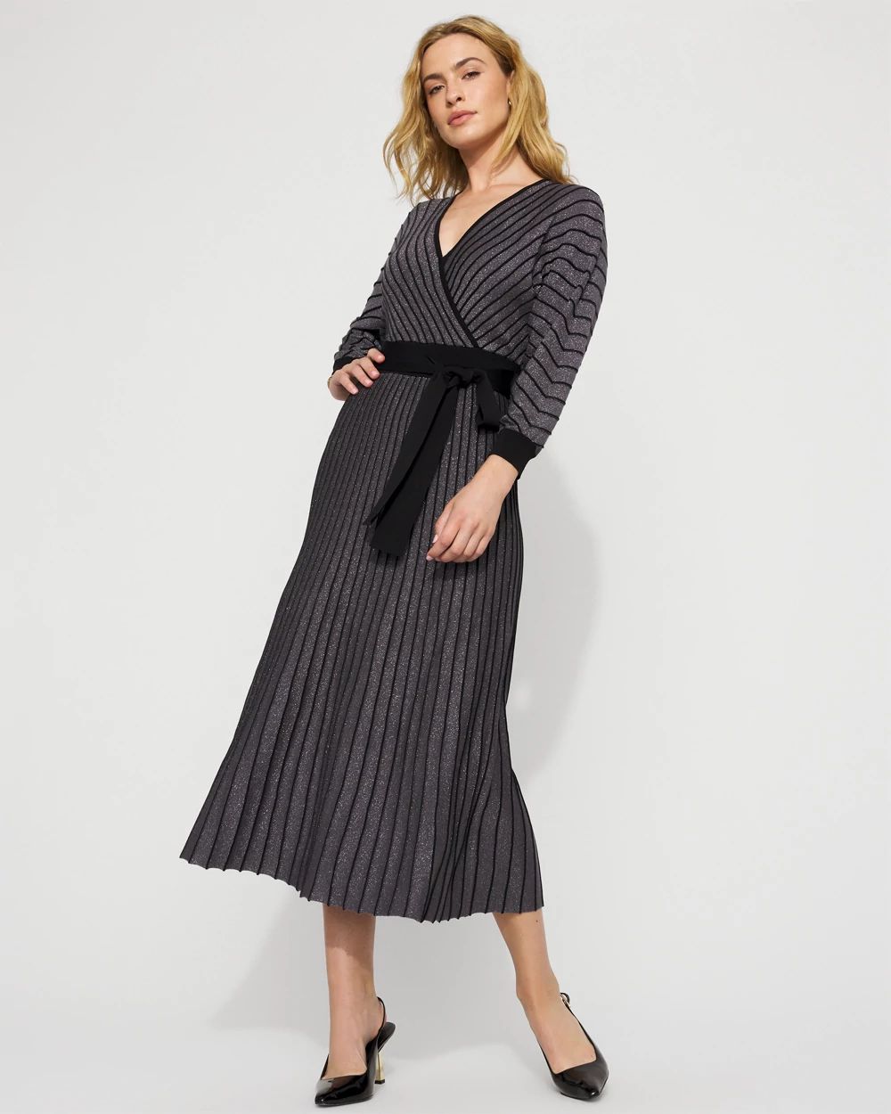 Petite Dolman Sleeve Pleated Sweater Dress