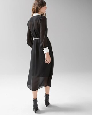 Long-Sleeve Colorblock Shirtdress