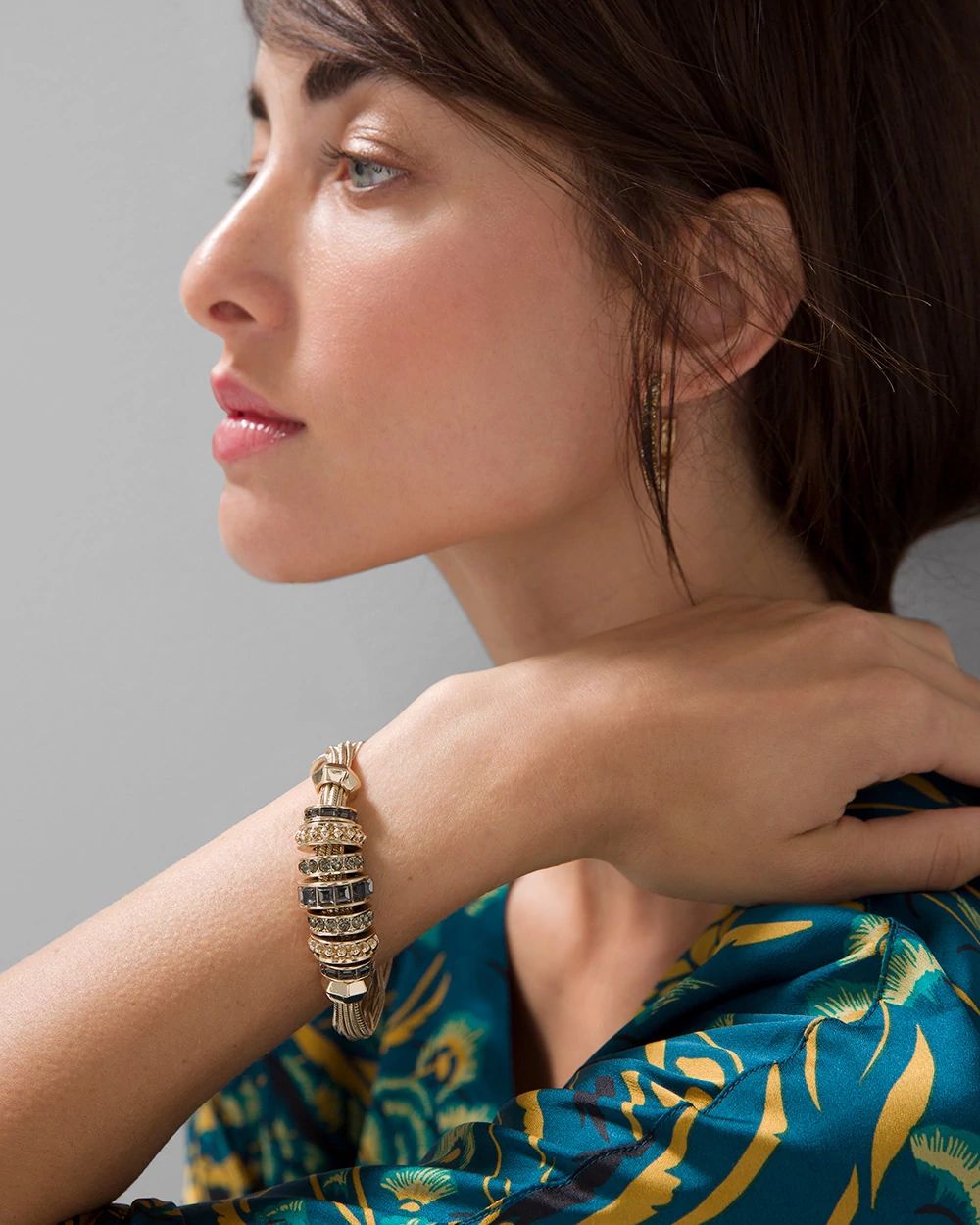 Goldtone Rings Magnetic Bracelet
