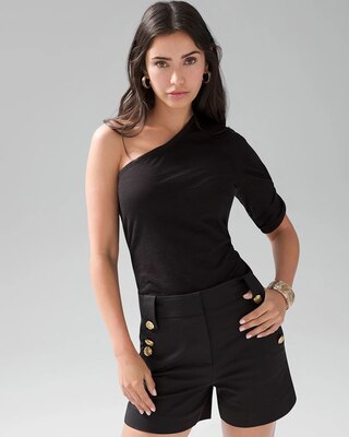 One-Shoulder Twist Sleeve Tee