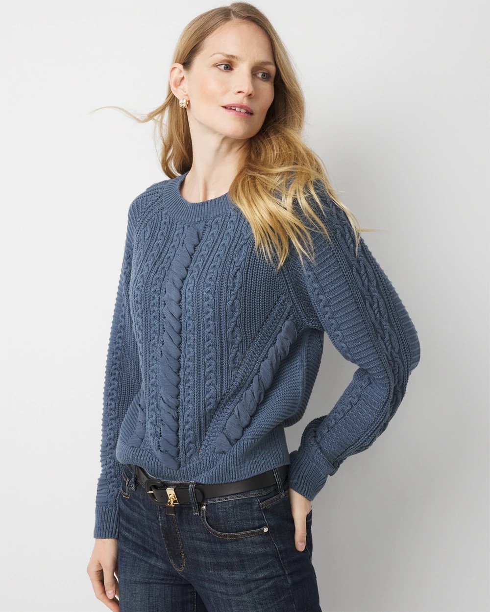 Braided Cable Knit Sweater - image 1