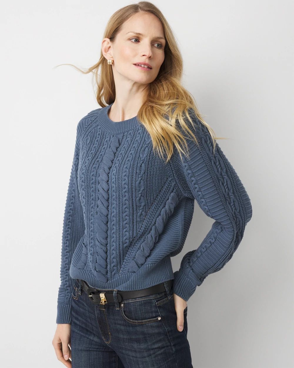 Braided Cable Knit Sweater