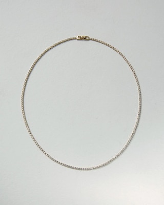 Gold Crystal Tennis Necklace