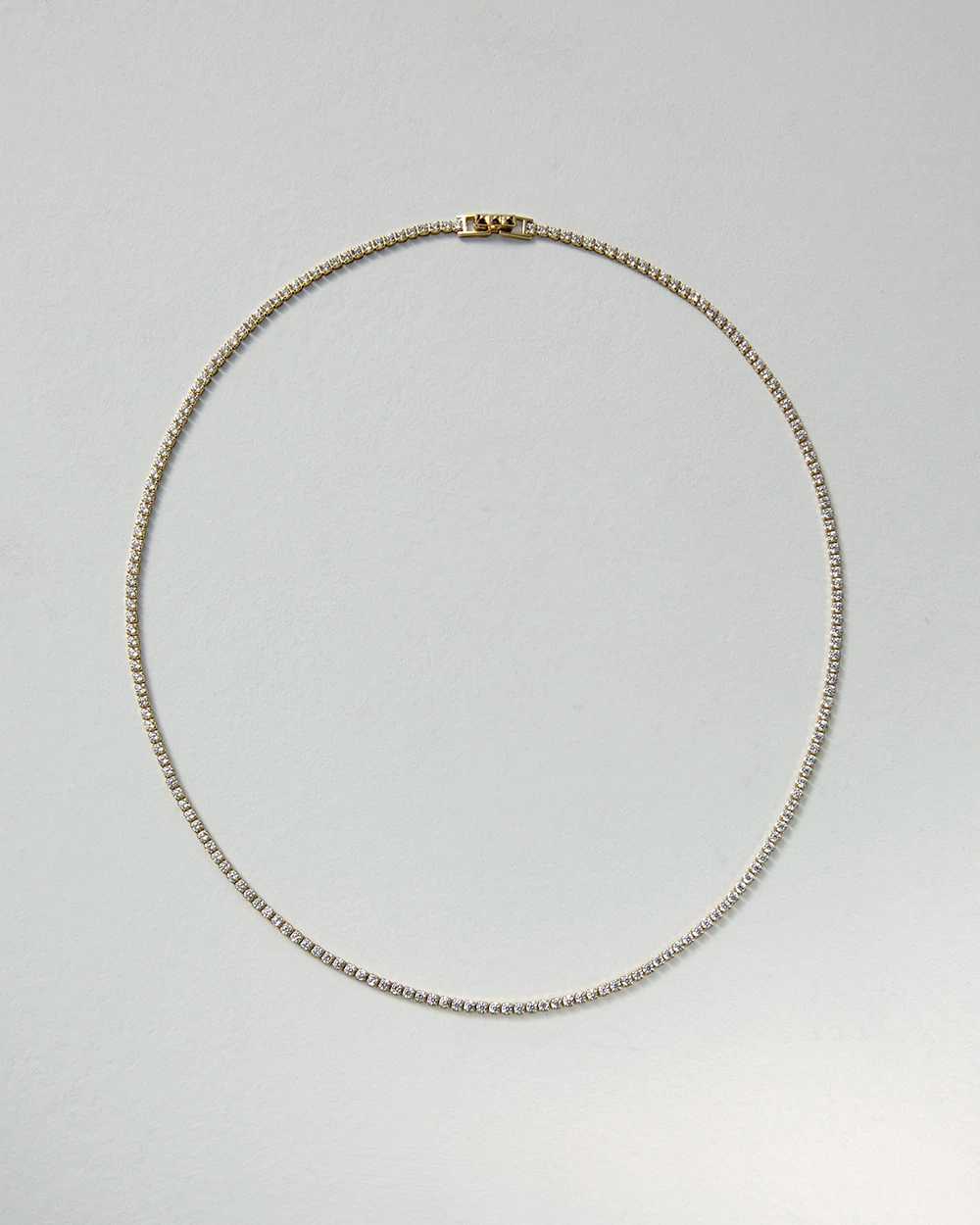 Gold Crystal Tennis Necklace