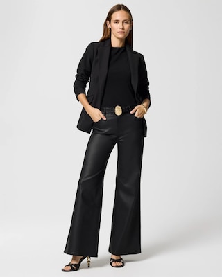 Coated Denim High Rise Wide Leg Jean click to view larger image.
