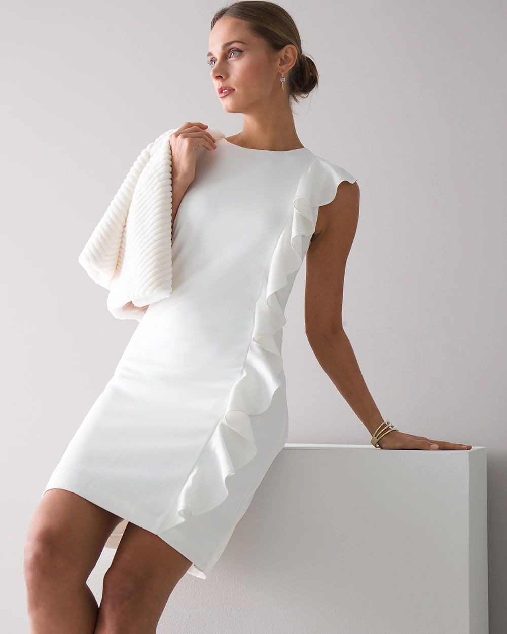 Shift Dress With Ruffle Detail