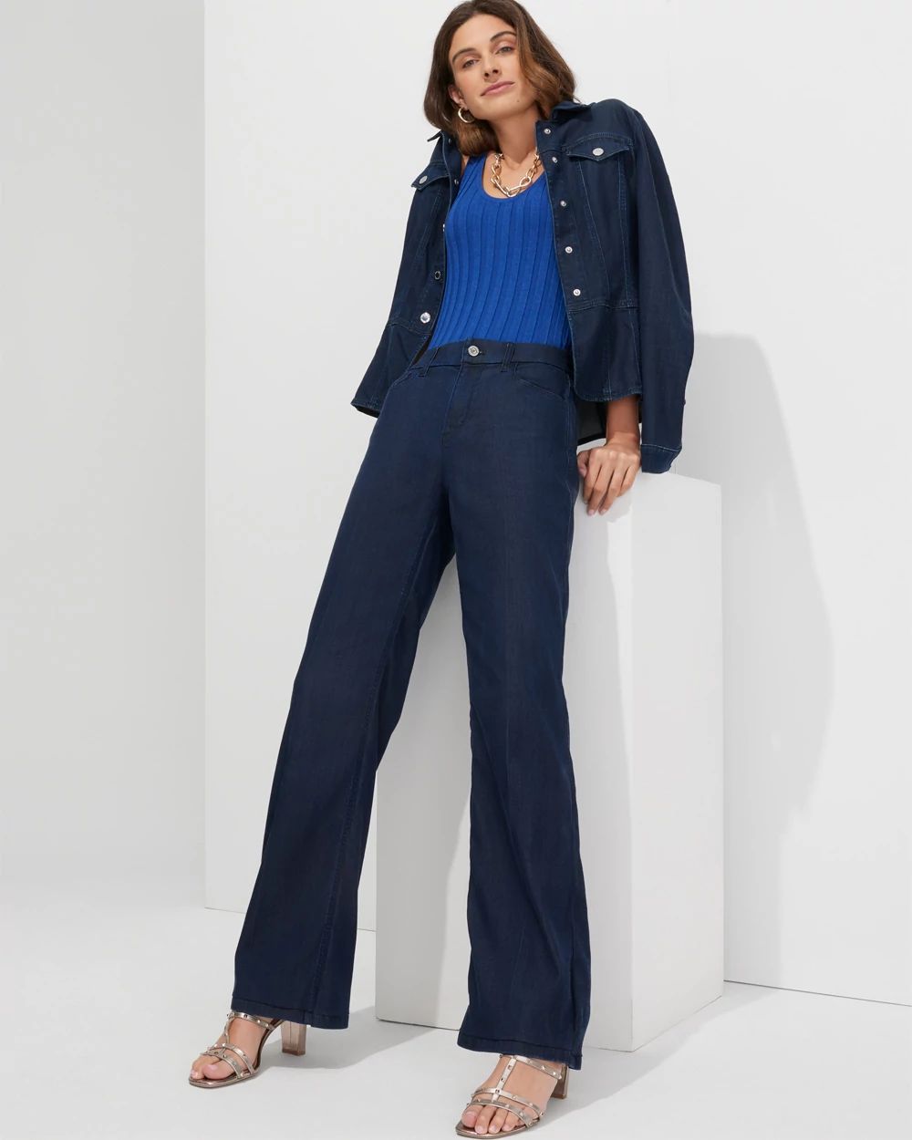 Outlet WHBM High-Rise Wide-Leg Jeans click to view larger image.