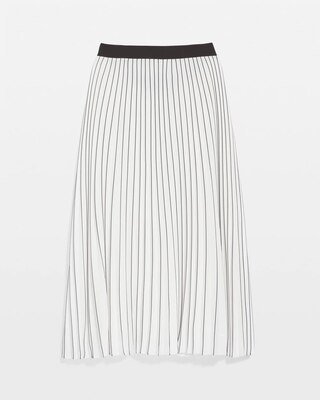 Smocked Pleated Midi Skirt click to view larger image.