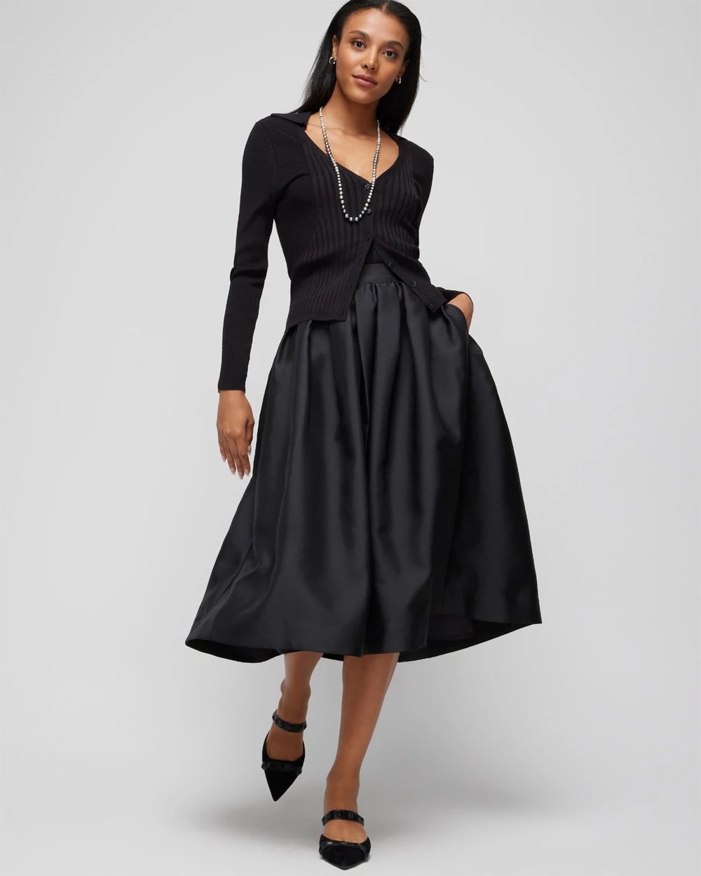 Fit and sales flare skirt midi
