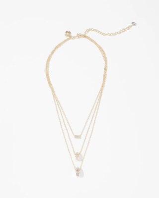 Gold Baguette Convertible Multi-Strand Necklace
