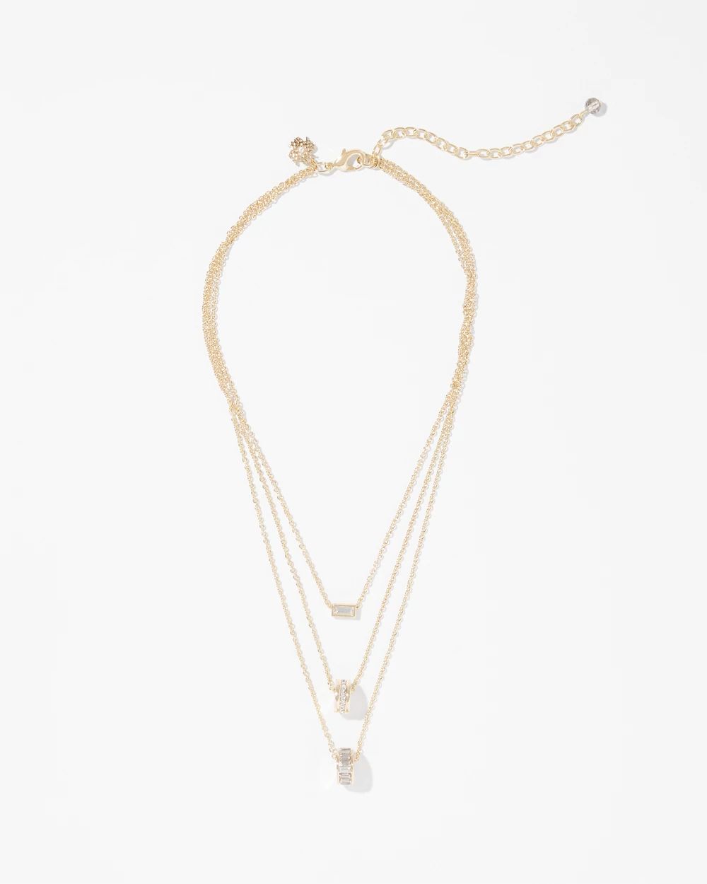 Gold Baguette Convertible Multi-Strand Necklace