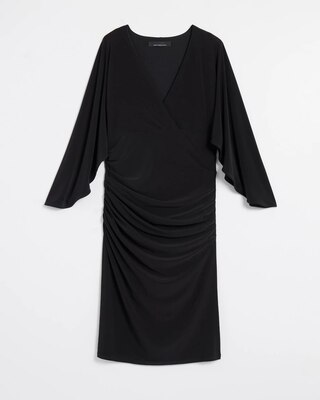 3/4 Flutter Sleeve Matte Jersey Mini Dress