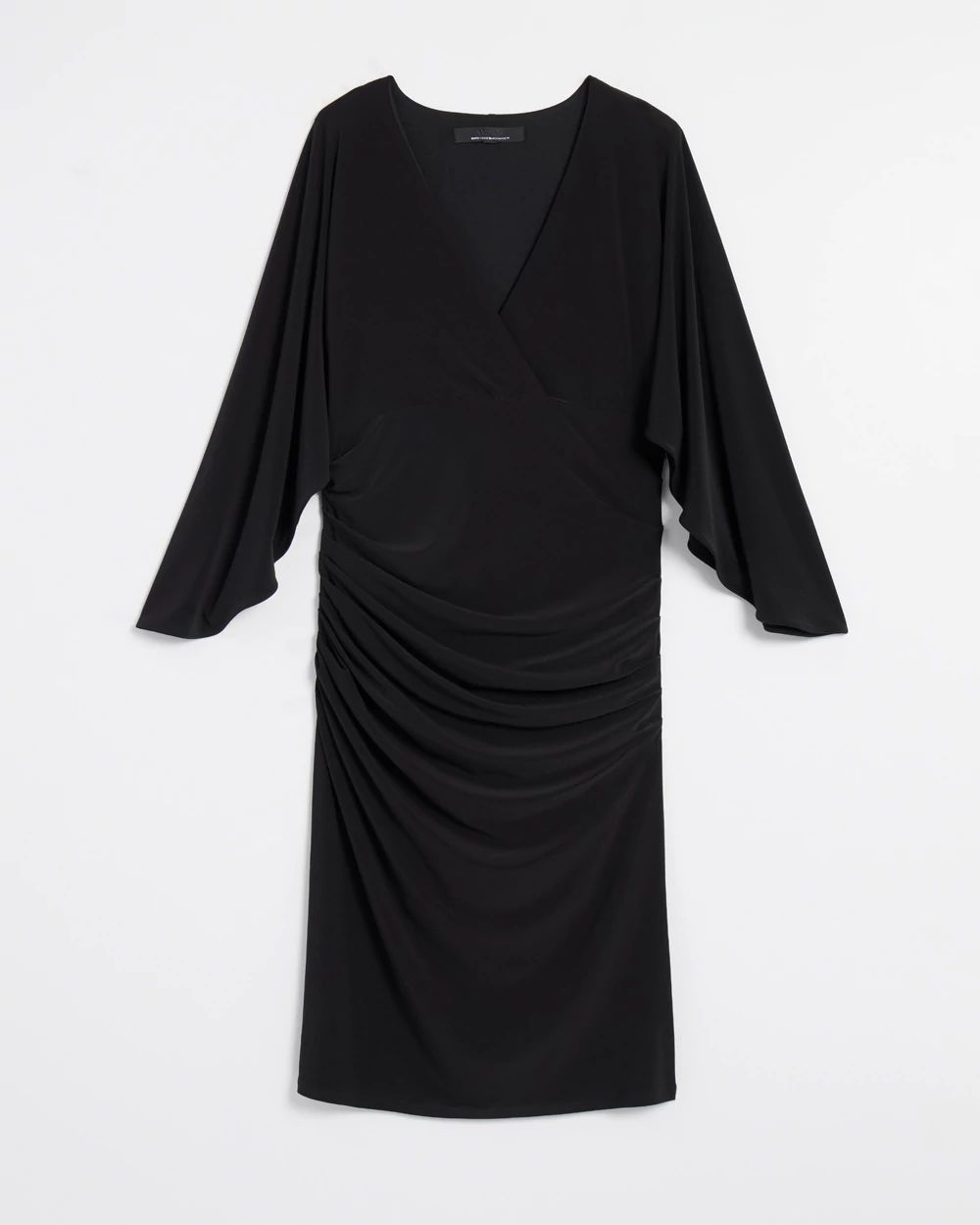3/4 Flutter Sleeve Matte Jersey Mini Dress