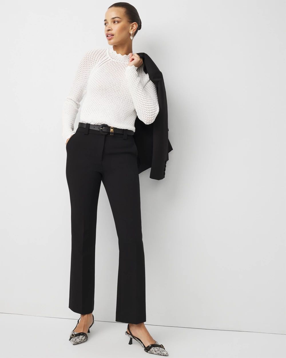 Pointelle Pullover Sweater click to view larger image.