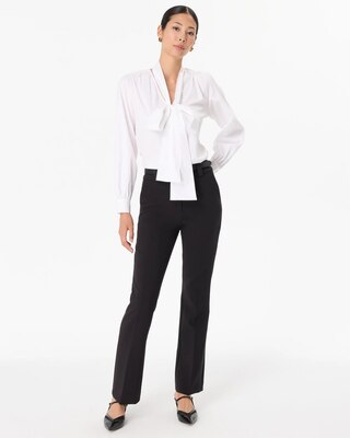 Removable Bow Poplin Blouse click to view larger image.