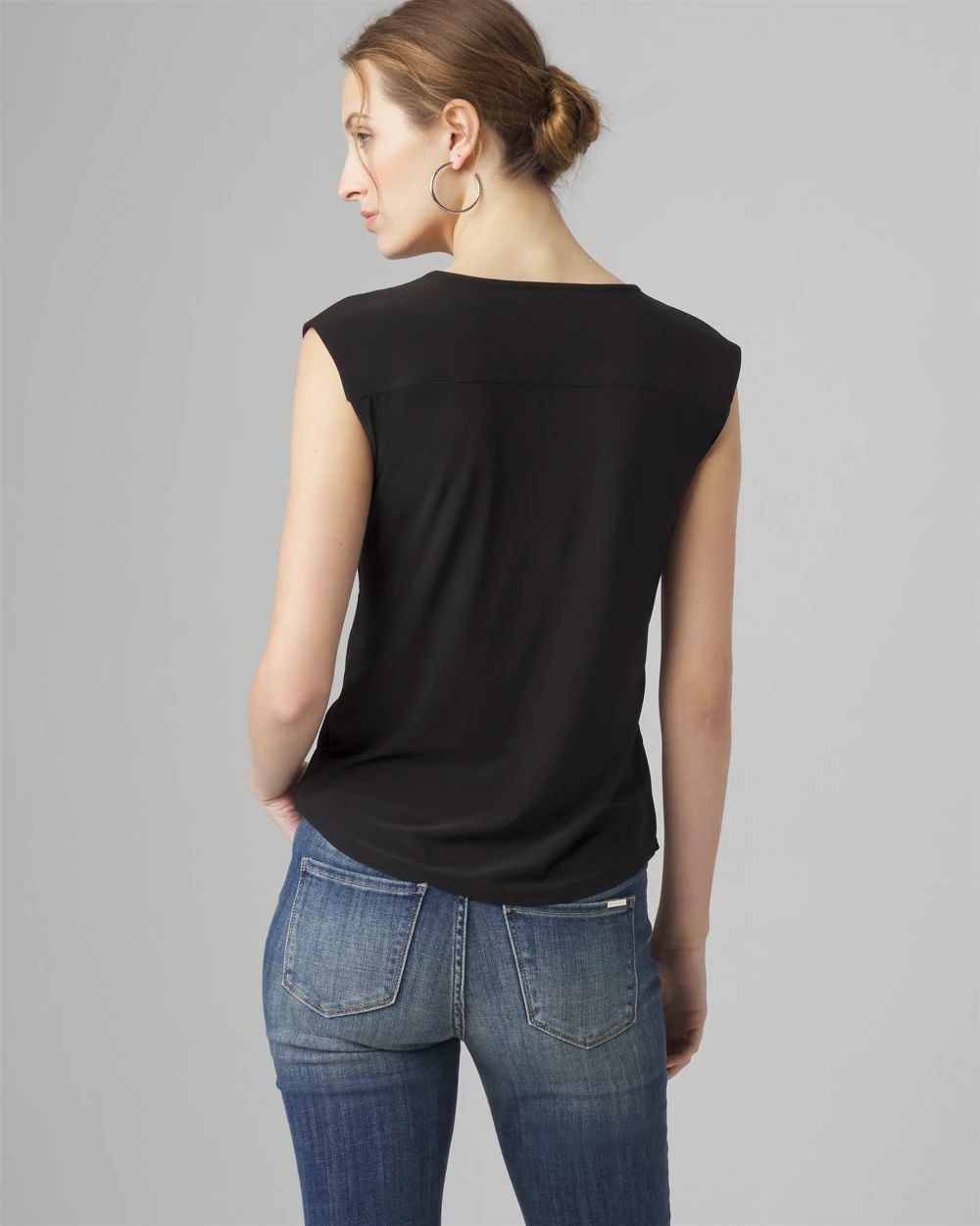Sleeveless Notch Neck Top