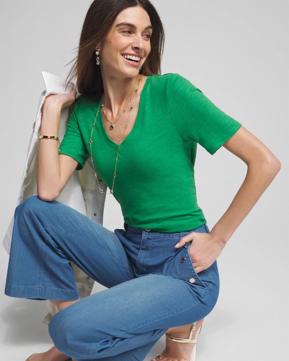 Outlet WHBM V-Neck Foundation Tee