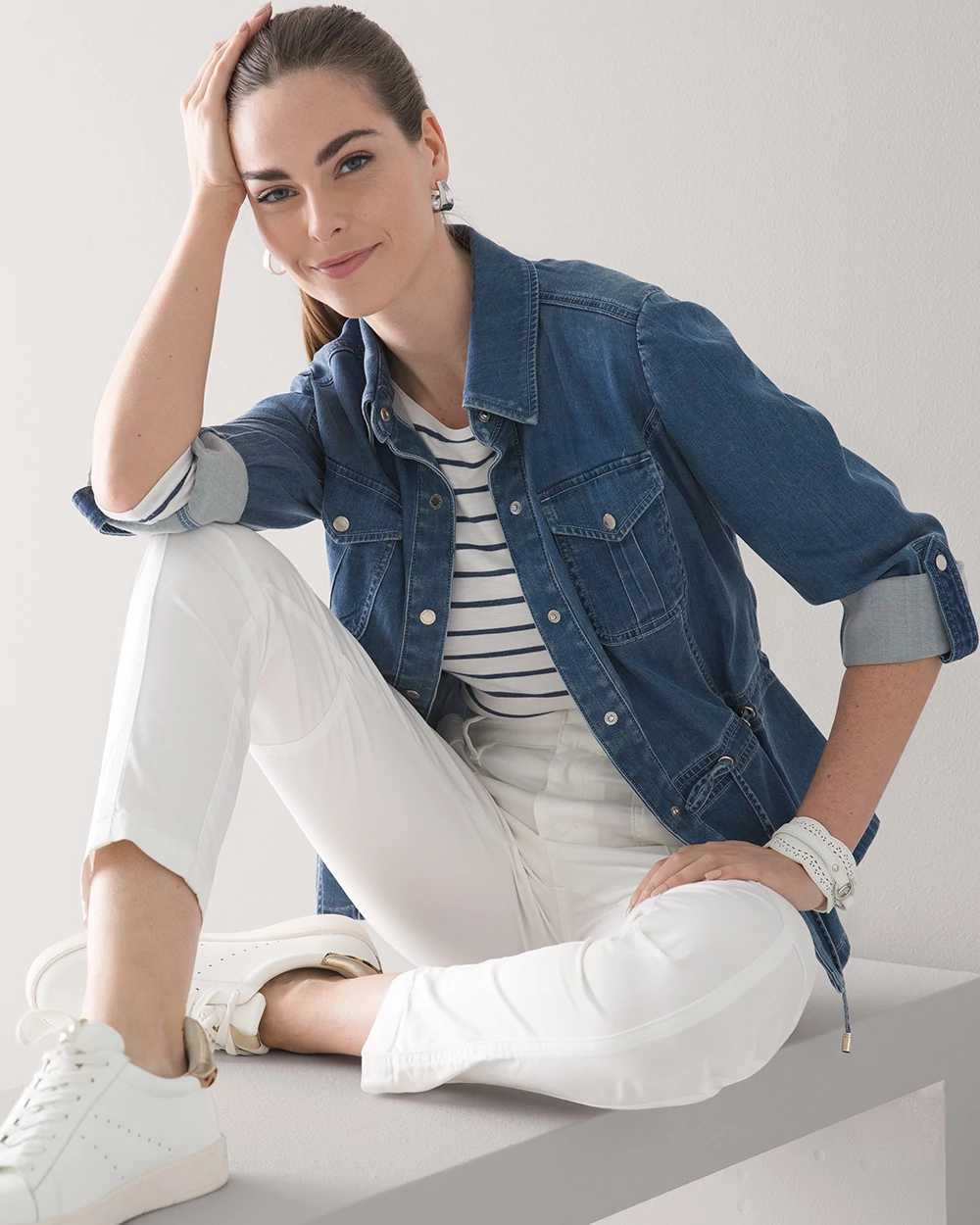 Drawstring Tencel Denim Jacket