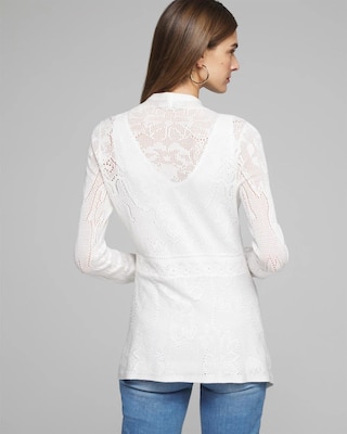 Outlet WHBM Pointelle Fly Away Cardigan click to view larger image.