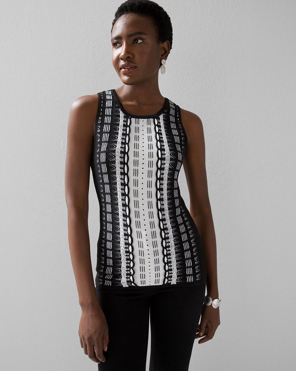 Black + White Sweater Tank