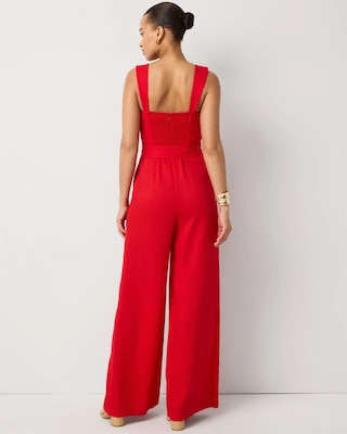 Belted Wide Leg Jumpsuit click to view larger image.