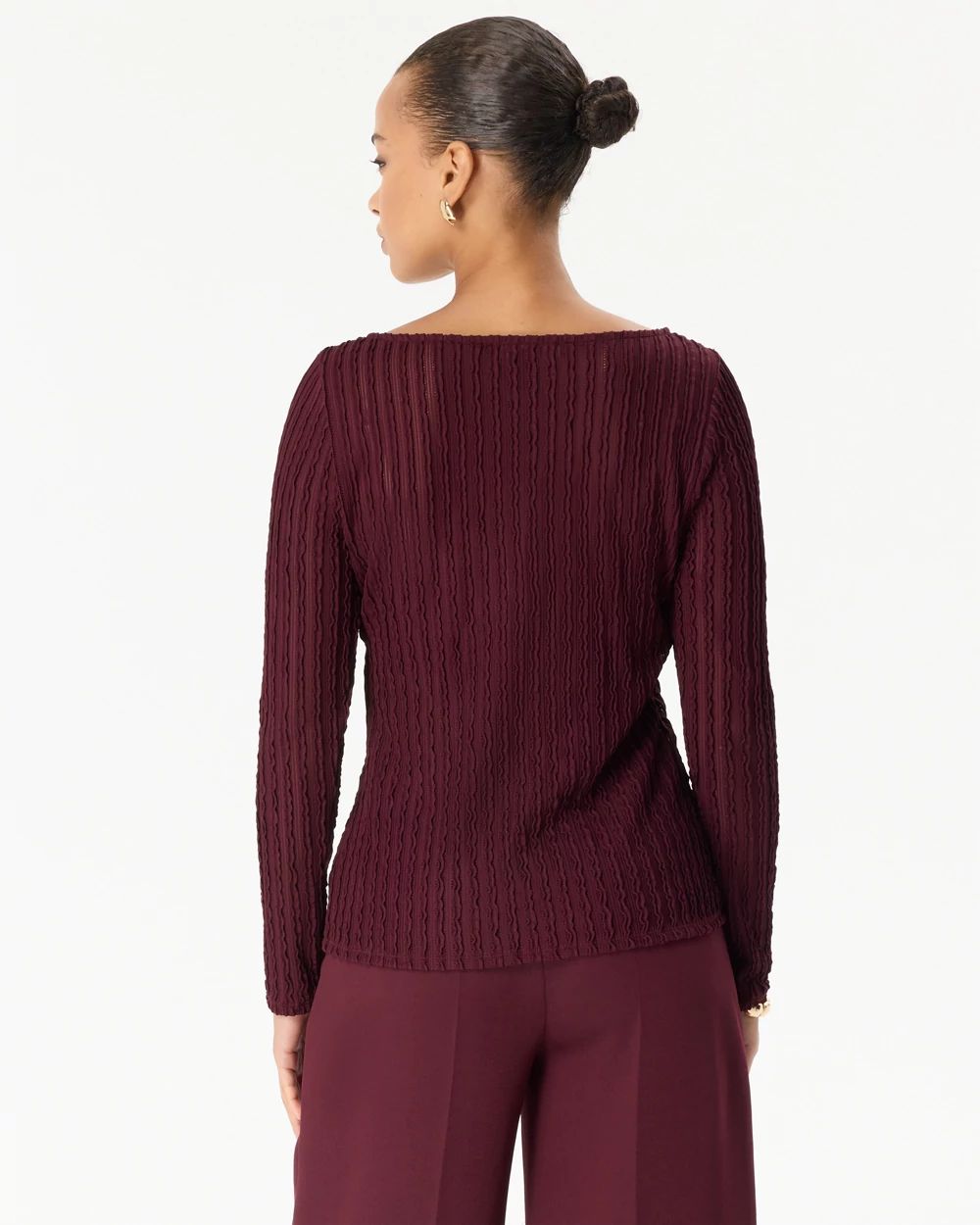 Textured Long Sleeve Top click to view larger image.