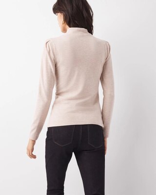 Puff Sleeve Mock Neck Snit click to view larger image.