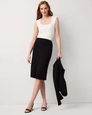 Knit Crepe Pencil Skirt