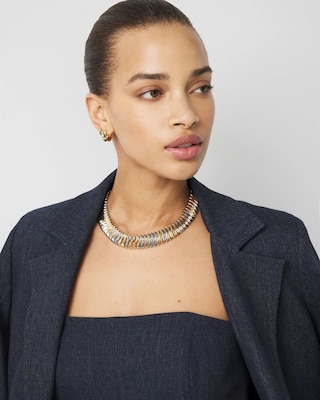 Sculptural Wave Short Necklace