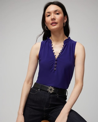 Matte Jersey Button-Front Tank