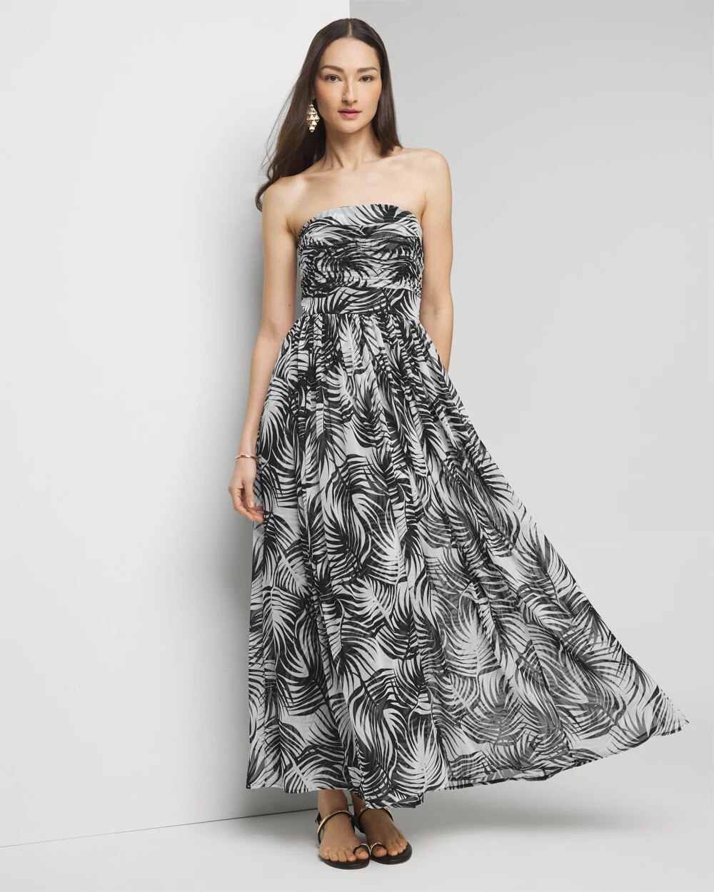Strapless Mesh Maxi Dress | White House Black Market