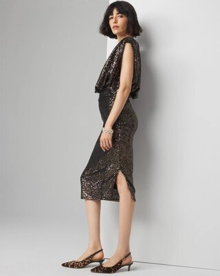 Sequin Ruched Midi Dress click to view larger image.