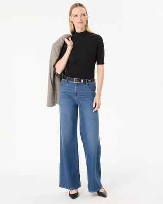 Mock Neck Elbow Sleeve Top click to view larger image.
