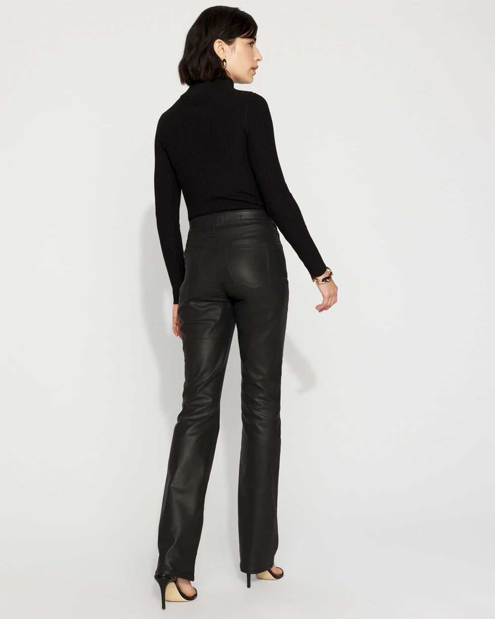 Petite High-Rise Coated Micro Bootcut Jean