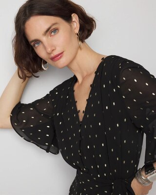 Short Sleeve Fit and Flare Dress click to view larger image.