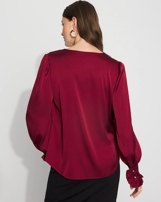 Satin Drama Sleeve Blouse click to view larger image.