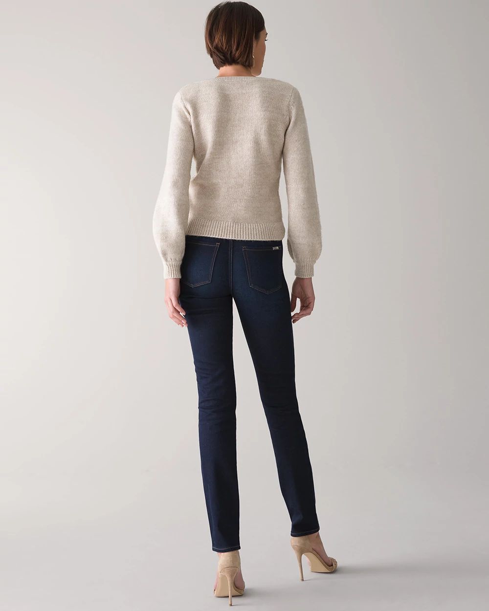 Curvy-Fit High-Rise Cashmere Denim Slim Jeans