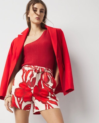 High-Rise Floral Satin Short click to view larger image.
