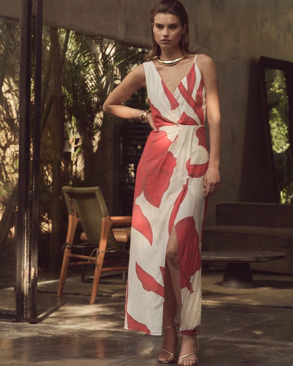 Asymmetric Floral Maxi Dress